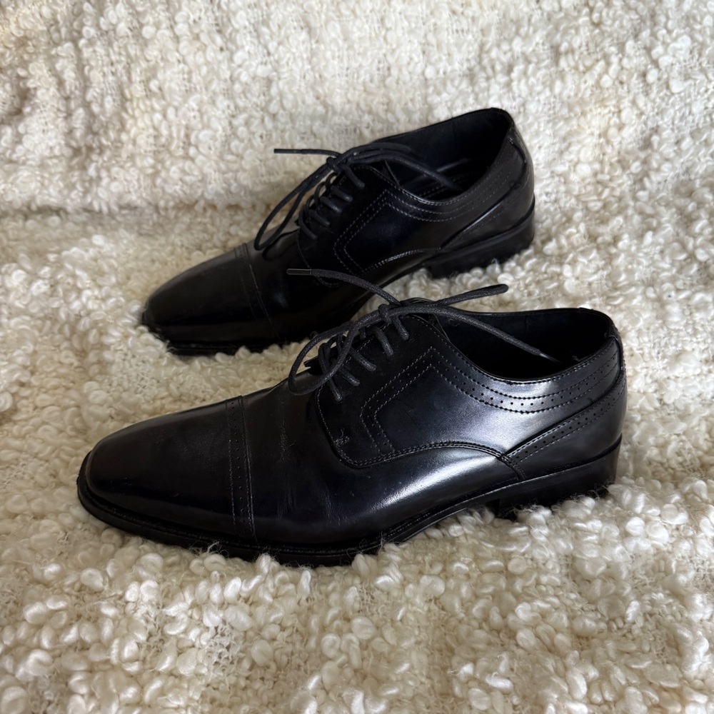 Classic Black Men's Dress Shoes (used once, like new)